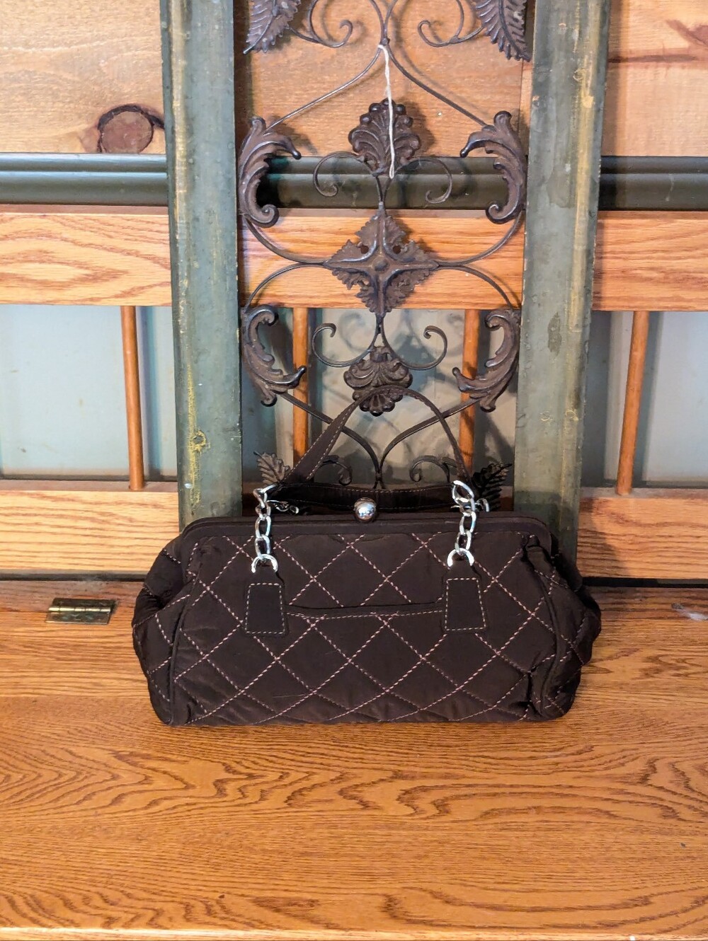 Vera Bradley Classic Espresso Brown Microfiber Satchel Bag